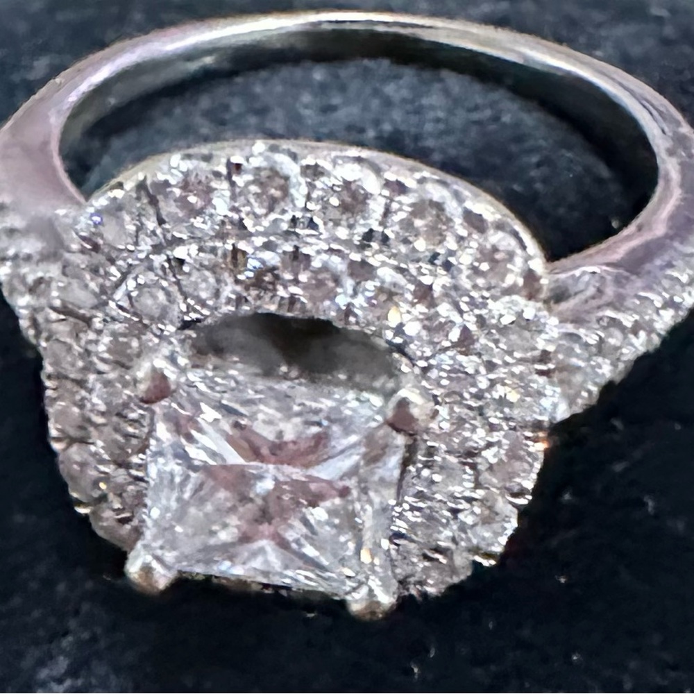 Jared Lang Radiant 14k white gold and Diamond Ring